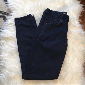 AE American Eagle Mid-Rise Super Skinny Dark Jeans